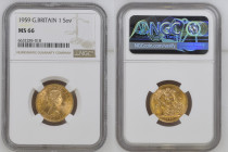 GREAT BRITAIN Queen Elizabeth II (1952-2022) Sovereign 1959 gold Gr. 7,98. Spink 4125; Marsh 299. Mintage 1.385.228. London Mint. NGC MS66 (n.6632285-...