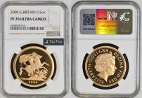 GREAT BRITAIN Queen Elizabeth II (1952-2022) 5 Pounds 2009 gold. Gr. 39,94. Spink SE11; Marsh F94. Mintage 1.750. London Mint. NGC PF70 Ultra Cameo (n...