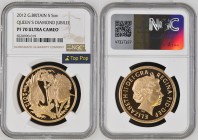 GREAT BRITAIN Queen Elizabeth II (1952-2022) 5 Pounds 2012 Queen’s Diamond Jubilee gold. Gr. 39,94. Spink SE12; Marsh F100. Mintage 956. London Mint. ...