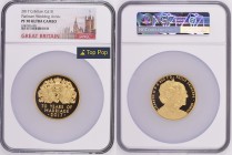 GREAT BRITAIN Queen Elizabeth II (1952-2022) 10 Pounds (five ounces) 2017 Platinum Wedding Anniversary of HM The Queen and HRH Prince Philip gold. Gr....