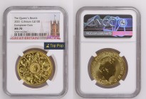GREAT BRITAIN Queen Elizabeth II (1952-2022) 100 Pounds 2021 Completer Coin Beasts Serie gold. Gr. 31,1. Spink QBCGB11. Mintage unknown. London Mint. ...