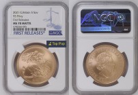 GREAT BRITAIN Queen Elizabeth II (1952-2022) 5 Pounds 2021 gold. Gr. 39,94. Marsh F122; Spink SE13C. Mintage 410. London Mint. NGC MS70 Matte (n.57825...
