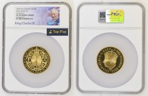 GREAT BRITAIN King Charles III (2022-present) 500 Pounds (five ounces) 2023 Coronation of King Charles III gold. Gr. 156,30. Mintage 100. London Mint....