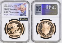 GREAT BRITAIN King Charles III (2022-present) 5 Pounds 2023 “King Charles III Coronation” gold. Gr. 39,94. Spink PGS104. Limited issue 1.050 sets. Lon...