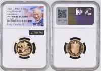 GREAT BRITAIN King Charles III (2022-present) Sovereign 2023 “King Charles III Coronation” gold. Gr. 7,98. Spink SC14. Mintage 15.000. London Mint. NG...
