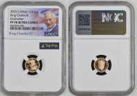 GREAT BRITAIN King Charles III (2022-present) Quarter Sovereign 2023 “King Charles III Coronation” gold. Gr. 1,99. Spink PGS104. Limited issue 1.050 s...