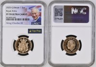 GREAT BRITAIN King Charles III (2022-present) Sovereign 2025 “King Charles III Royal Arms” gold. Gr. 7,98. Spink PGS112. Mintage unkonow. London Mint....