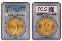 MEXICO Estados Unidos Mexicanos (1821-present) 50 Pesos 1925 gold. Gr. 41,66. KM 481; FR 172. Mintage 716.000. Mexico City Mint. PCGS MS64 (n.37640032...