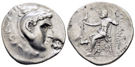 KINGS of MACEDON Alexander III the Great.(336-323 BC).Alabanda. Tetradrachm.
Obv : Head of Herakles right, wearing lion skin.
Rev : AΛΕΞΑΝΔΡΟΥ.
Zeus s...
