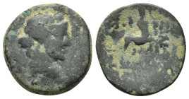 KINGS of BITHYNIA.Prusias II.(182-149).Ae.
Obv : Wreathed head of Dionysos right.
Rev : BAΣIΛEΩΣ ΠΡΟYΣIOY.
The centaur Chiron standing right, playing ...