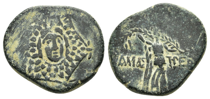 PAPHLAGONIA.Amastris.(Circa 85-65 BC).Ae.
Obv : Aegis.
Rev : AMAΣΤΡEΩN.
Nike adv...
