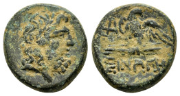 PAPHLAGONIA.Sinope.Struck under Mithradates VI.(Circa 95-90 or 80-70 BC).Ae.

Obv : Laureate head of Zeus right.

Rev : ΣΙΝΩΠΗΣ.
Eagle, with head righ...