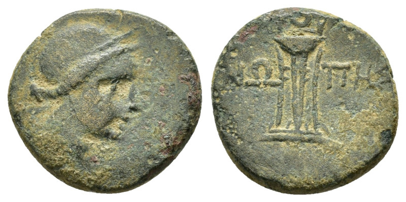 PAPHLAGONIA.Sinope.(Circa 120-63 BC).Ae.
Obv : Laureate head of Apollo right.
Re...