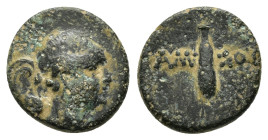 PONTOS. Amisos. Ae. Struck under Mithradates VI (Circa 120-111 or 110-100 BC).
Obv: Winged bust of Eros (or Nike) right.
Rev: AMI - ΣOY.
Club.
SNG BM ...