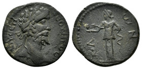 LACONIA. Las.Septimius Severus.(193-211). Ae.

Obv : ΛOV CЄΠ CЄOVHPΩC.
Laureate head to right

Rev : ΛΑΩΝ.
Hygeia standing left, feeding serpent...