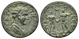 PISIDIA. Pednelissus.Trajan Decius (249-251). Ae.

Obv : ΑΥ Κ ΓΑ ΜΕ ΚΥ ΤΡΑ ΔΕΚΙΟΝ ΕΥ.
Radiate, draped and cuirassed bust right.

Rev : ΠΕΤΝΗΛΙϹϹΕΩΝ.
D...
