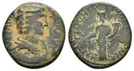 PISIDIA. Antioch. Julia Domna (Augusta, 193-217). Ae.
Obv : IVLIA AVGVSTA.
Draped bust right.
Rev : ANTIOCH GENI COL CAES.
Tyche standing left, holdin...