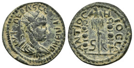 PISIDIA.Antioch.Volusian.251-253 AD.AE Bronze.IMP C V M P CALVSSIAN AVG, Radiate, draped and cuirassed bust right / ANTIOC HIO CLA - S - R, Legionary ...