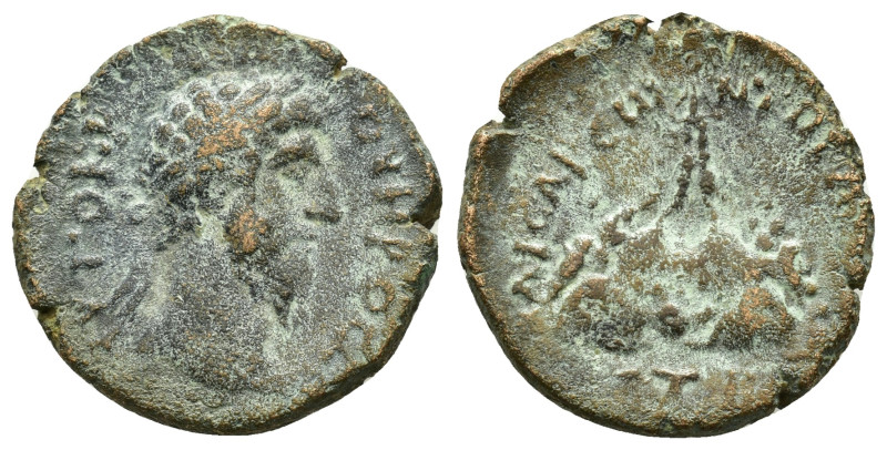 CAPPADOCIA. Caesarea. Lucius Verus (161-169). Ae.
Obv : AVTOKPA OYHPOC.
Laureate...