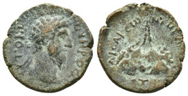 CAPPADOCIA. Caesarea. Lucius Verus (161-169). Ae.
Obv : AVTOKPA OYHPOC.
Laureate, draped and cuirassed bust right.
Rev : KAICAPEWN T Π APΓAIW, ET B.
M...