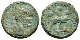 CAPPADOCIA.Caesarea.Septimius Severus.(193-211).Ae.
Obv : A CEΠ CE-OYHPOC ΠΕ.
Laureate head right.
Rev : MHTPO Π KA….... ET Γ.
Septimius Severus on ho...