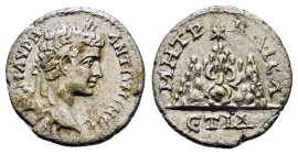 CAPPADOCIA. Caesarea. Caracalla (198-217). Drachm. Dated RY 14 (205/6).
Obv: AY KAI M AYPH ANTΩNINOC.
Laureate head right.
Rev: MHTPO KAICAPI / ЄT IΔ....