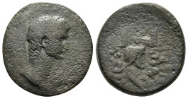 CILICIA. Anazarbus. Germanicus (Caesar, 15 BC-AD 19). Diassarion. Dated CY 67 (AD 48/9).
Obv: ΓΕΡΜΑΝΙΚΟΣ ΚΑΙΣΑΡ.
Bare head right.
Rev: ΚΑΙΣΑΡΕΩΝ ΤΩΝ Π...