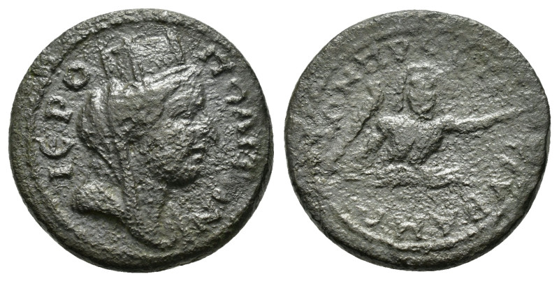 CILICIA. Hierapolis-Kastabala.(2nd-1st centuries BC).Ae.
Obv : Turreted, veiled ...