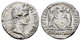 AUGUSTUS.27 BC-14 AD.Lugdunum Mint.AR Denarius
Obverse : CAESAR AVGVSTVS DIVI F PATER PATRIAE; Head of Augustus, laureate, right
Reverse : C L CAESARE...
