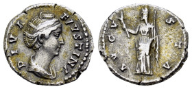 DIVA FAUSTINA I (Died 140/1). Denarius. Rome
Obv: DIVA FAVSTINA. Draped bust right. Rev: AVGVSTA. Ceres standing left, holding torch and sceptre. RIC ...