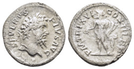 SEPTIMIUS SEVERUS.(193-211).Rome.Denarius.
Obv : SEVERVS PIVS AVG.
Laureate head right.
Rev : P M TR P XVI COS III P P.
Genius standing left with pate...