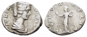 JULIA DOMNA.(Augusta, 193-217).Laodicea ad Mare.Denarius.
Obv : IVLIA AVGVSTA.
Draped bust right.
Rev : VENVS FELIX.
Venus standing left, holding appl...