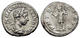 SEVERUS ALEXANDER.(222-235).Antioch.Denarius.
Obv : IMP C M AVR SEV ALEXAND AVG.
Laureate and draped bust right.
Rev : P M TR P COS P P.
Mars standing...