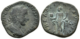 GORDIAN III (238-244). Sestertius. Rome.
Obv: IMP GORDIANVS PIVS FEL AVG.
Laureate, draped and cuirassed bust right.
Rev: LIBERALITAS AVG III / S - C....