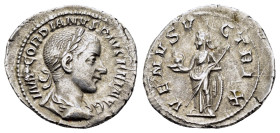 GORDIAN III (238-244).Rome.Denarius.
Obv : IMP GORDIANVS PIVS FEL AVG.
Laureate, draped and cuirassed bust right.
Rev : VENVS VICTRIX.
Venus standing ...