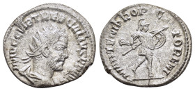 TREBONIANUS GALLUS.(252-253). Antioch.Antoninianus.
Obv : IMP C G VIB TREB GALLVS P F AVG.
Radiate, draped and cuirassed bust right.
Rev : MARTEM PROP...