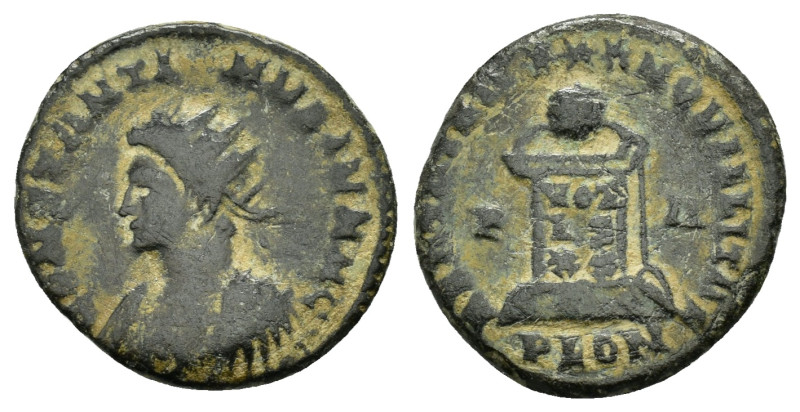 CONSTANTINE II (Caesar, 316-337). Follis. Londinium.
Obv: CONSTANTINVS IVN N C.
...