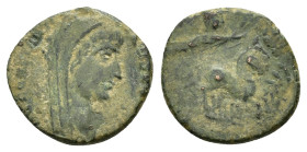 DIVUS CONSTANTINE I. (Died 337). Follis. Constantinople.
Obv : DV CONSTANTINVS PT AVGG.
Veiled head of Constantine right.
Rev : /CONS.
Constantine, ve...