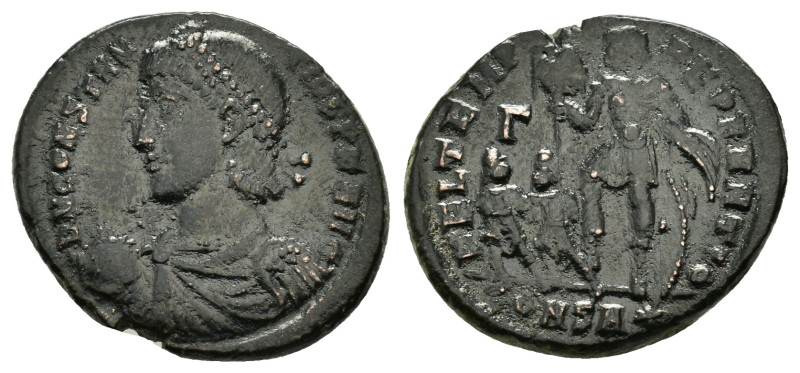 "Constantius II (337-361) AE Follis Constantinople, 348-351.
Obv: D N CONSTANTI...