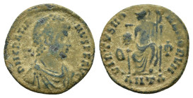 GRATIAN.367-383 AD. Antioch mint.AE Follis. DN GRATIANVS PF AVG, Diademed, draped and cuirassed bust right / CONCORDIA AVGGG n Φ - Θ - K ANTE, Roma se...