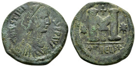 JUSTINIAN I (527-565). Antioch.Follis.

Condition : Good very fine.

Weight :14.42 gr
Diameter :31.49 mm