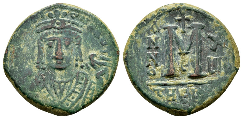 MAURICE TIBERIUS.(582-602).Antioch.Follis.
Obv : D N MAURI C N P AVT.
Crowned fa...