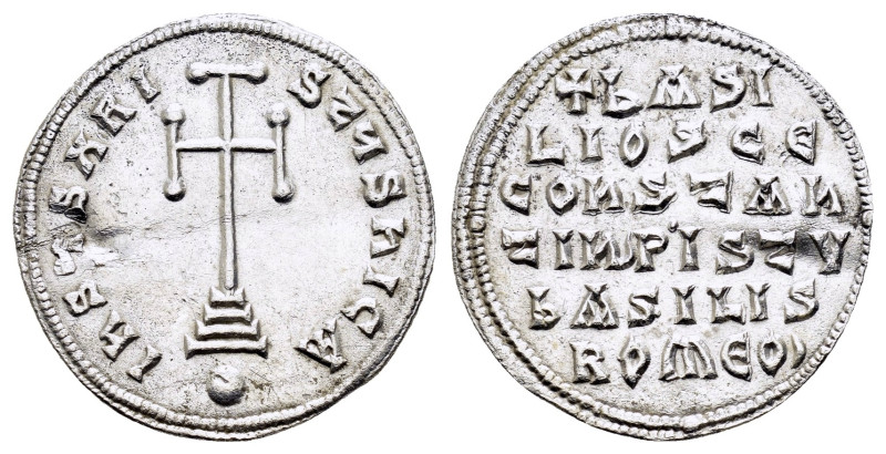Basil I the Macedonian, with Leo VI and Alexander (867-886). Miliaresion. Consta...