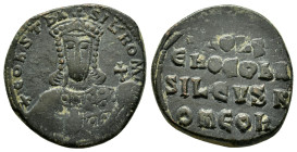 CONSTANTINE VII PORPHYROGENITUS(913-959) and ROMANUS I LECAPENUS (920-944). Follis. Constantinople. 
+CONST' bASIL' ROm./ Facing bust of Constantine V...