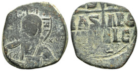 ANONYMOUS FOLLIS.Romanus III.(1028-1034).Constantinople.Follis.
Obv : + ЄMMANOVH IC - XC.
Facing bust of Christ Pantokrator.
Rev : + IS XS ЬASILЄ ЬASI...