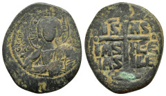 ANONYMOUS FOLLIS.Romanus III.(1028-1034).Constantinople.Follis.
Obv : + ЄMMANOVH IC - XC.
Facing bust of Christ Pantokrator.
Rev : + IS XS ЬASILЄ ЬASI...