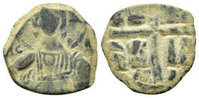 ANONYMOUS FOLLIS.Romanus III.(1028-1034).Constantinople.Follis.
Obv : + ЄMMANOVH IC - XC.
Facing bust of Christ Pantokrator.
Rev : + IS XS ЬASILЄ ЬASI...