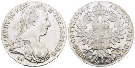 HOLY ROMAN EMPIRE. Maria Theresia.(1740-1780).Günzburg.Reichstaler.

Obv : M THERESIA D G R IMP HU BO REG.
Diademed, veiled and draped bust right.

Re...