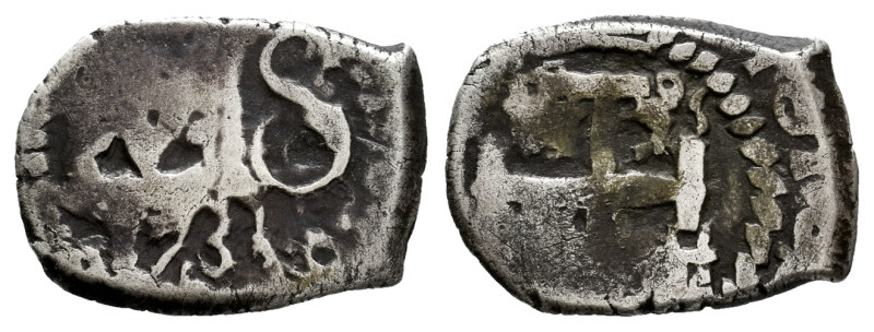 Philip V (1700-1746). 1/2 real. 1733. Potosi. (Cal-309). Ag. 1,51 g. Almost VF. ...