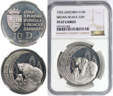 Europäische Münzen und Medaillen, Andorra. Braunbär. 10 Diners 1992. 31,10 g. 0.925 Silber. 0.93 OZ. KM 76. NGC PF 67 Cameo
